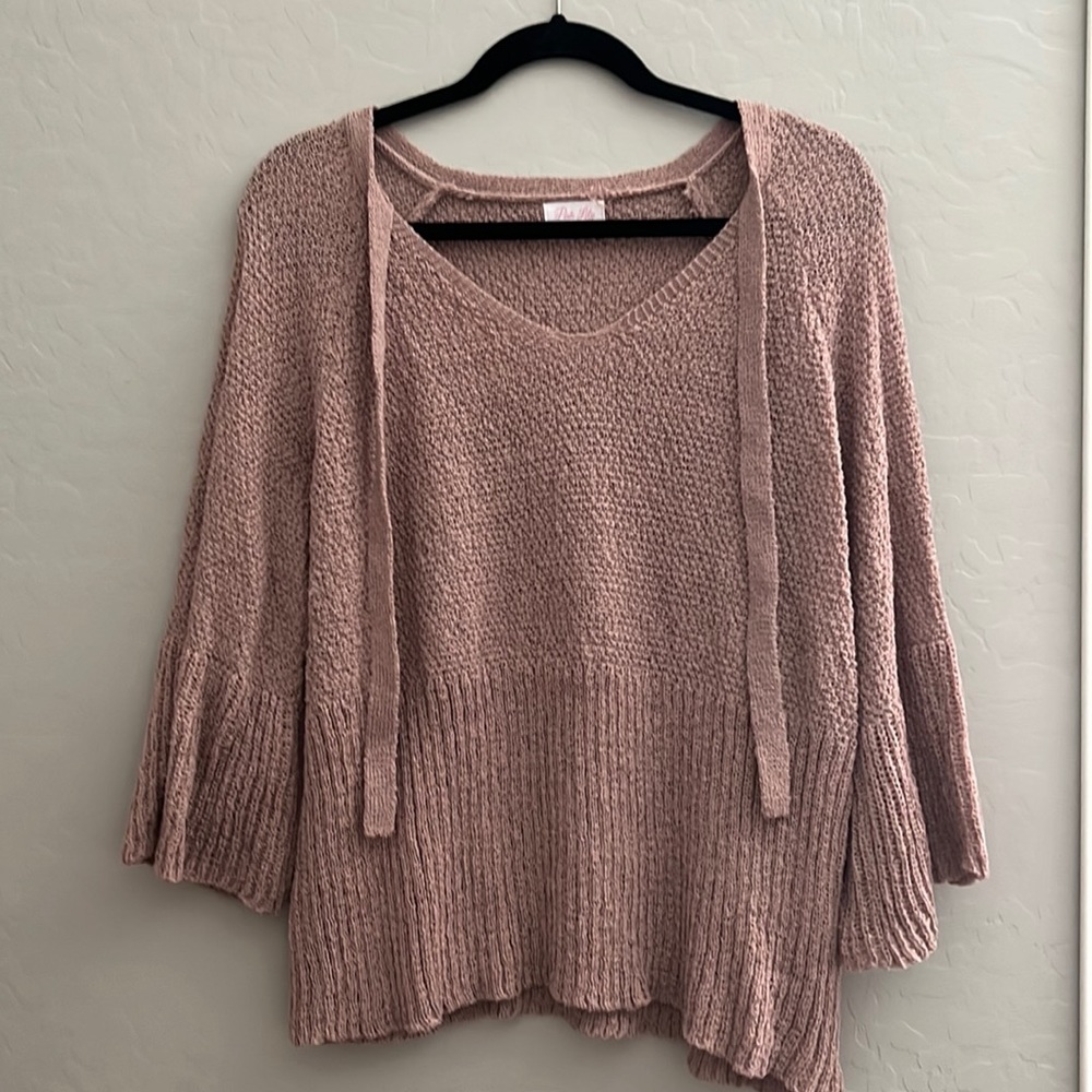 Bell sleeve knit top